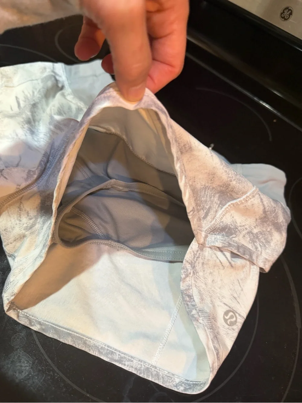lululemon athletica Pale Pink Marble-Effect Running Shorts